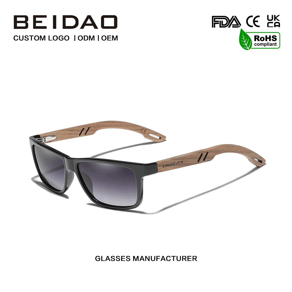 Kính râm gọng Walnut TR90 màu đen cổ điển dành cho nam và nữ