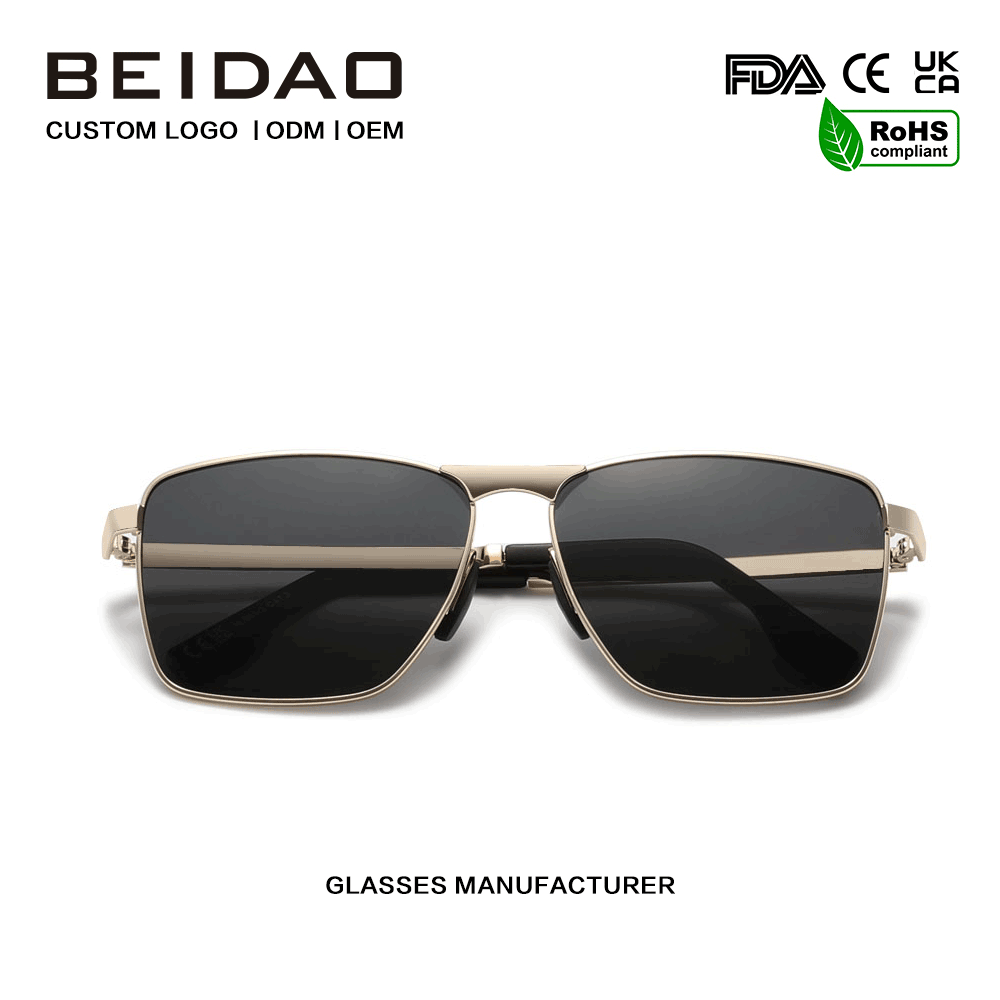 Kính râm vuông hợp kim UV400 TAC sang trọng cho Unisex