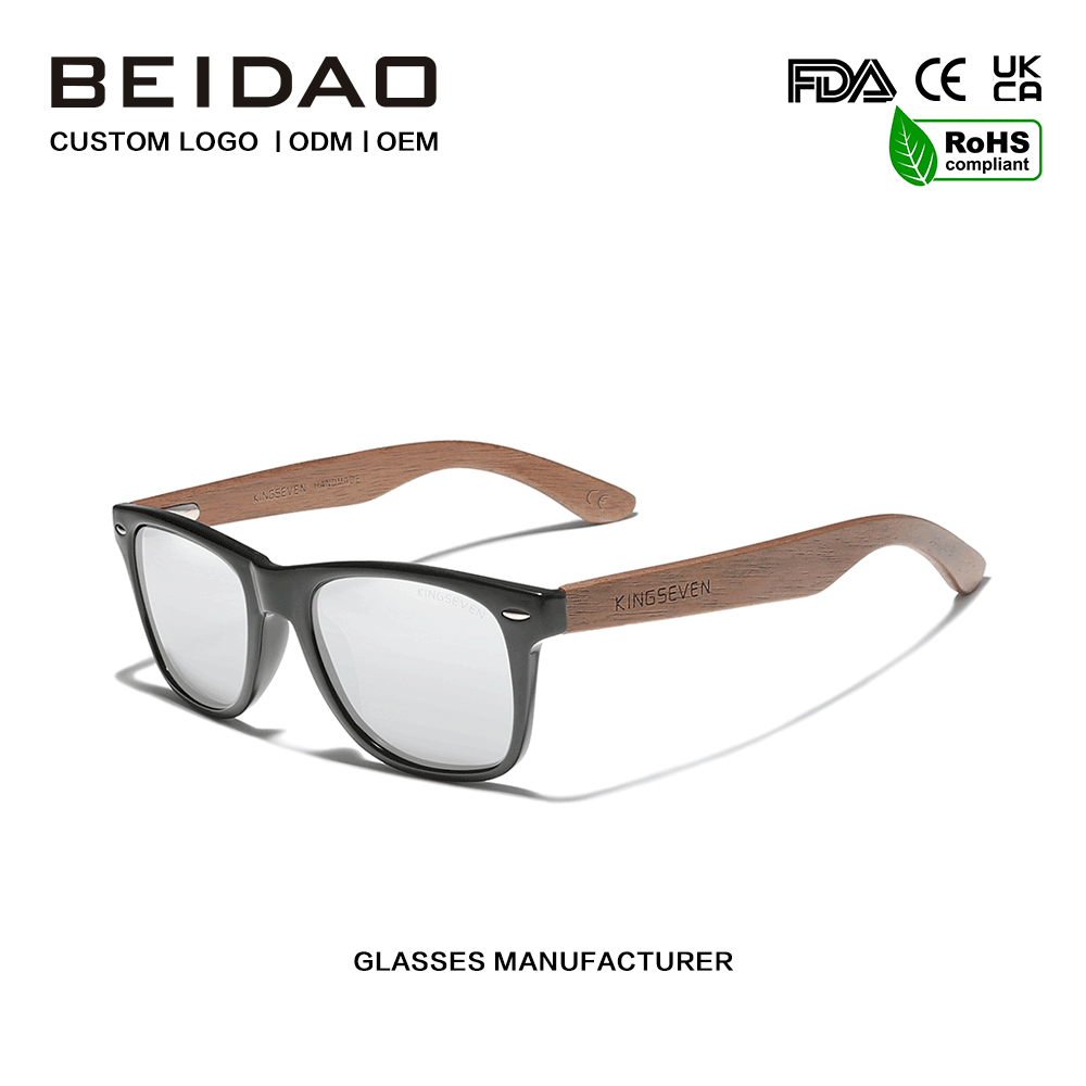 Kính râm lái xe chống tia UV400 phân cực Walnut hiện đại