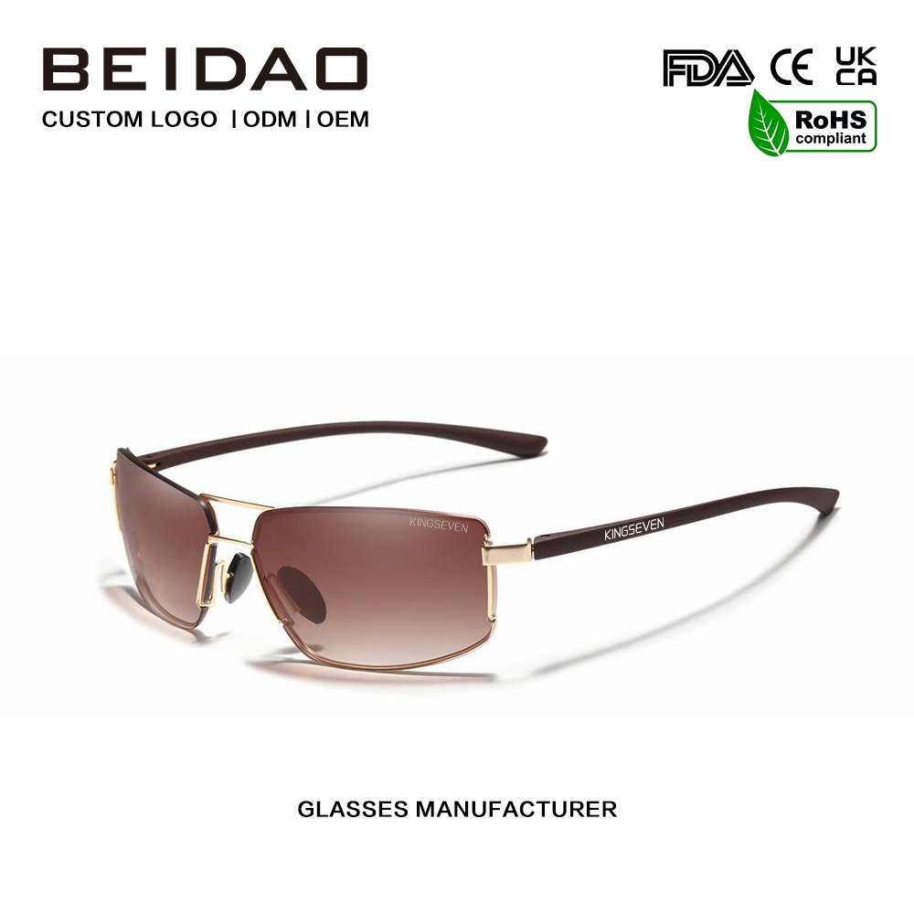 Kính râm phân cực nhôm vuông cổ điển Unisex